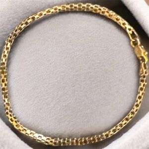 14K Solid Gold Gold Box Chain Bracelet